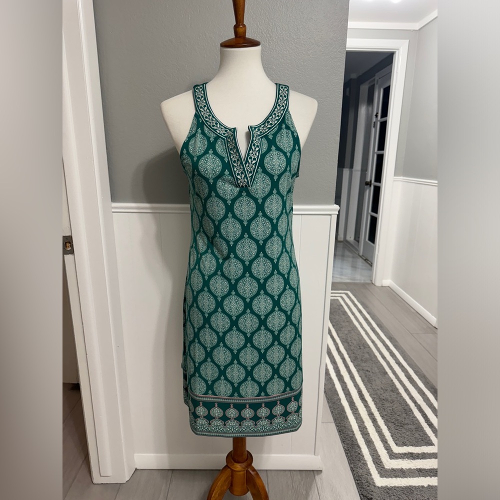 Magnolia Grace Embroidered Trim Knit Shift Dress Size M - Picture 1 of 7